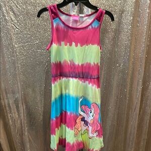 Disney Pink, Blue, Yellow Tie-Dye Ariel Tank Dress NWT
